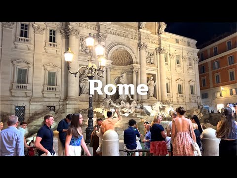 Видео: [4K]🇮🇹 Летняя ночная прогулка по Италии: Рим, историческая достопримечательность 2022 г.