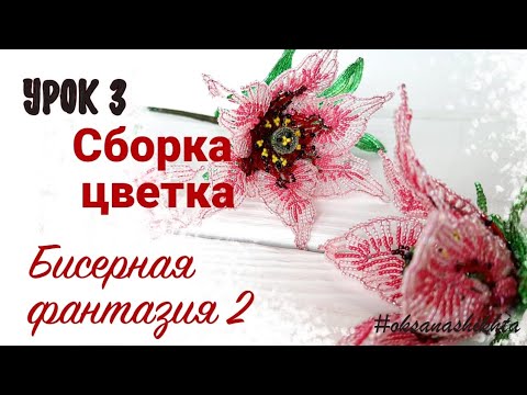Видео: Бисерная фантазия 2 - сборка цветка (урок3)