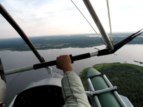 Видео: Взлет-полет-посадка на дельталете с воды.