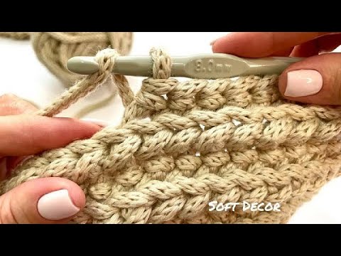 Видео: А вы такой пробовали? Из толстой пряжи красивый плотный узор | Soft Decor