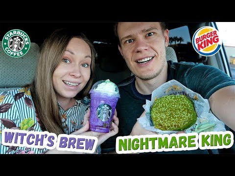 Видео: ПРОБУЕМ ХЭЛЛОУИНСКИЙ ФРАППУЧИНО И ЗЕЛЕНЫЙ БУРГЕР!
