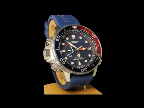 Видео: Дайверские часы Citizen BN2038 01L Eco Drive Japan 200m