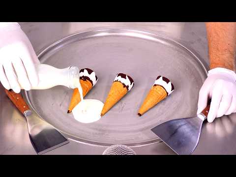 Видео: АСМР | Как сделать рожок мороженого Корнетто для булочек с мороженым | Сытно (без разговоров)