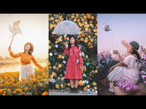 Видео: Как создавать креативные цветочные портретные идеи. Easy  📷🌻(Идеи легкой фотографии)