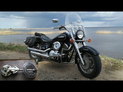 Видео: Yamaha XVS1100 Classic '06 Задние тормоза и обслуживание кардана. Варианты замены пыльника.