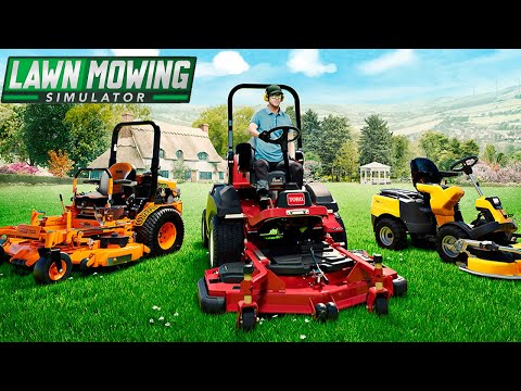 Видео: Lawn Mowing Simulator - симулятор газонокосильщика (первый взгляд)