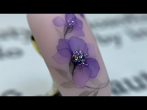 Видео: Акварель на ногтях / Aquarelle nail art