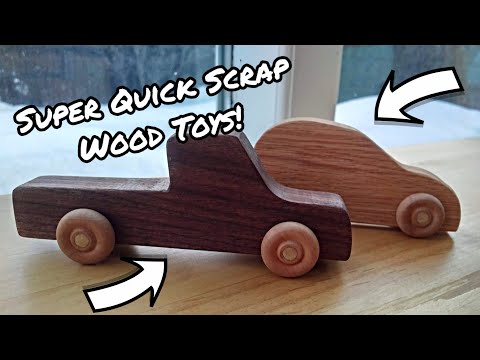 Видео: Простые игрушечные машинки — проект для начинающих мастеров деревообработки