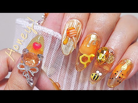 Видео: 💛Летний мёд в каждом блеске!🍯 Медовый глянец × кристальные мишки на ногтях!