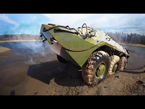 Видео: ОФФРОАД В БОЛОТЕ И ЗАПЛЫВ ПО КАРЬЕРУ НА БТР 70