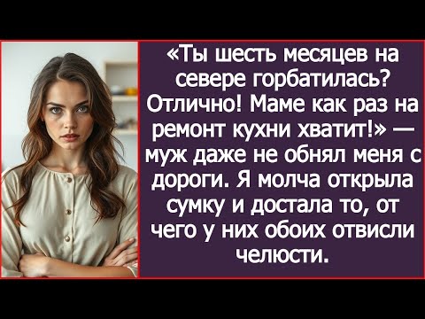 Видео: «Ты шесть месяцев на севере горбатилась_ Отлично! Маме как раз на ремонт кухни хватит!» — заявил муж