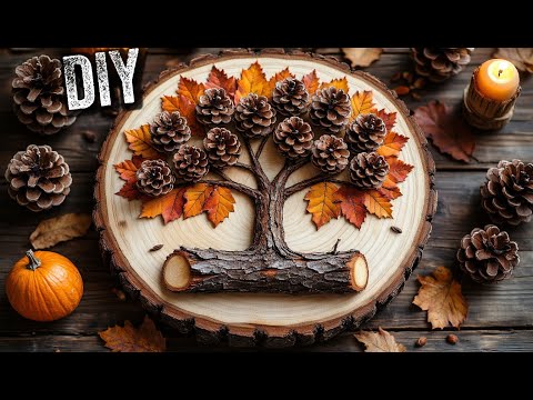 Видео: 🍁ОСЕННИЕ ПОДЕЛКИ. Поделки из природного материала. Осенняя композиция. Мастер класс. Осенний декор.