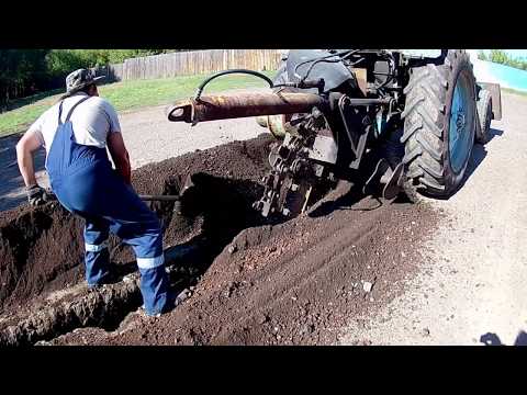 Видео: Прокладка траншеи с помощью БАРА