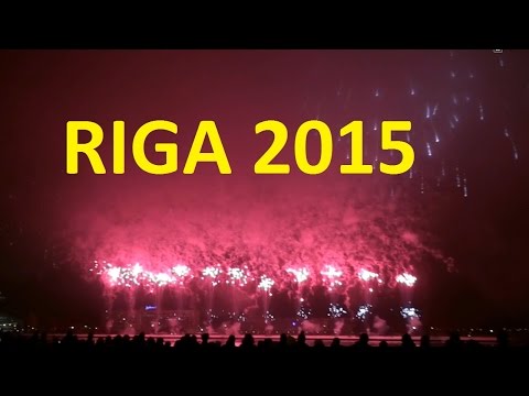 Видео: Новогодняя ночь на набережной 2015 Riga Салют