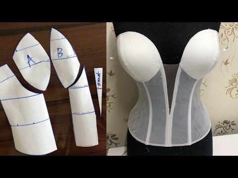 Видео: Как сшить корсет-бюстье с глубоким вырезом | Выкройка | Для начинающих