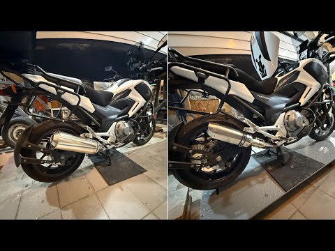 Видео: Китайський глушник на мотоцикл Honda NC700X: тести, наслідки та звук