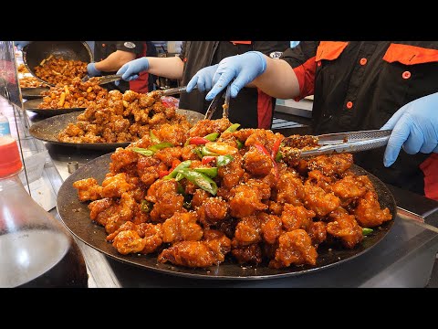 Видео: Знаменитая коллекция сладко-острой корейской жареной курицы!