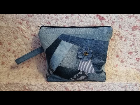 Видео: Косметичка из старых джинсов.