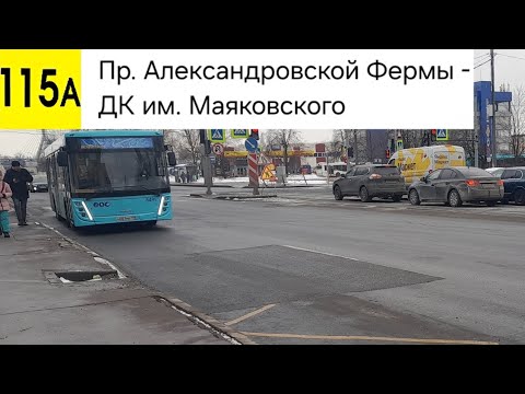 Видео: Автобус 115А. Пр. Александровской фермы - ДК им. Маяковского