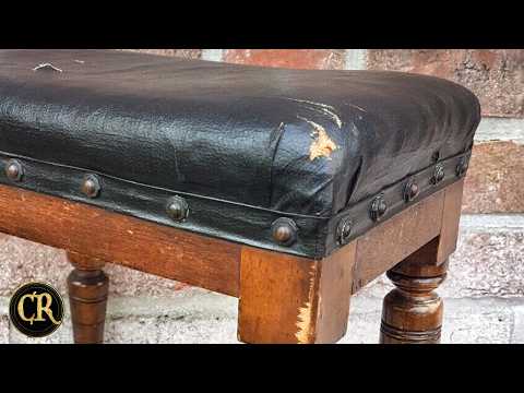 Видео: Я отреставрировал старинный антикварный табурет 1860 года.