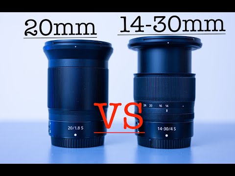 Видео: Nikon Z 20mm F1.8S против Nikon Z 14-30mm F4S. Качество изображения, дифракция и эффект «дыхания ...