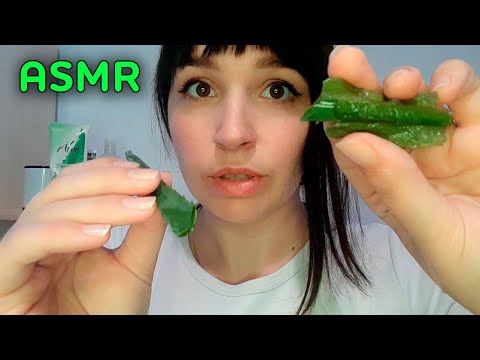 Видео: ASMR|АСМР Массаж Алое и Уход за кожей лица | Face care, massage алоэ | Догляд за обличчям, червоне