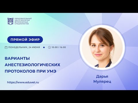 Видео: Варианты анестезиологических протоколов при УМЭ — Мулярец Дарья