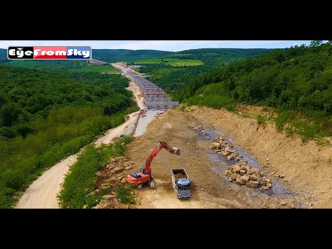 Видео: (10.05.2025)  Строеж "АМ Хемус" Участък 2.2 от П.В.Угърчин до П.в.Каленик (7 км.) #eyefromsky