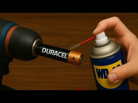 Видео: Не все знают этот секрет! Нанесите WD40 на батарейку 1,5 В, и вы будете удивлены.