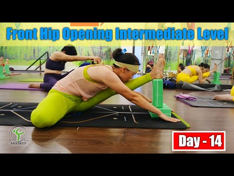 Видео: День 14: Раскрытие тазобедренного сустава спереди (средний уровень) || Йога с Сандипом || Вьетнам