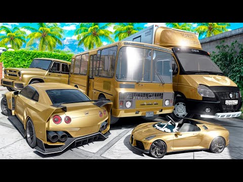 Видео: УГНАЛ КУЧУ ЗОЛОТЫХ ЧИТ ТАЧЕК В GTA 5! БИТВА ВОРОВ В ГТА 5 ОНЛАЙН!