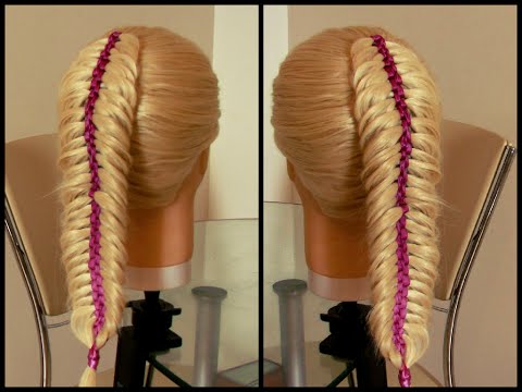 Видео: Коса Шахматка. Косы с лентами. Видео-урок.