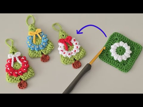 Видео: Вязаный крючком венок на ёлку 🎄 | Простая и быстрая схема вязания крючком