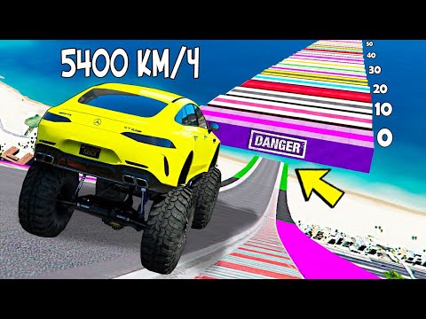 Видео: ТЕПЕРЬ С ТРАМПЛИНОМ! СПУСК БЕЗ ТОРМОЗОВ С ОГРОМНОЙ ЛЕСТНИЦЫ НА РАНДОМНЫХ МАШИНАХ В ГТА 5