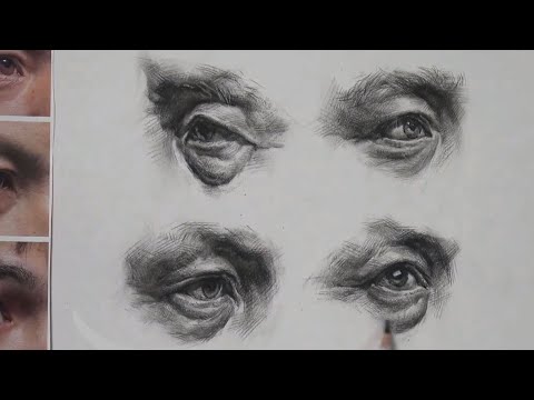 Видео: Научитесь рисовать глаза под разными углами