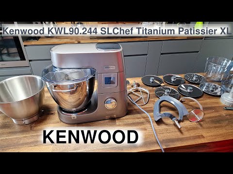 Видео: Kenwood KWL90.244 SL Chef Titanium Patissier XL Стационарный миксер - подогрев, встроенные весы.