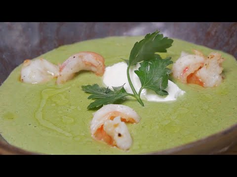 Видео: Готовь как шеф 122 серия. Крем-суп из шпината с креветками