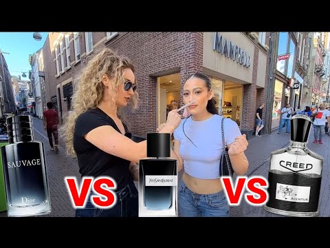 Видео: Реакция женщин на Dior Sauvage, Creed Aventus, YSL Y — Fragrance Street Reaction