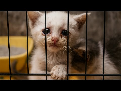 Видео: Плачущий котёнок в заброшке — без мамы и надежды. Мужчина взял её на руки… и замер, увидев глаза