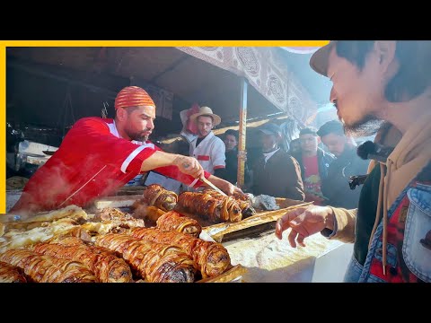 Видео: легендарная марокканская уличная еда 🇲🇦 шашлык из баранины на пятничном рынке марракеша