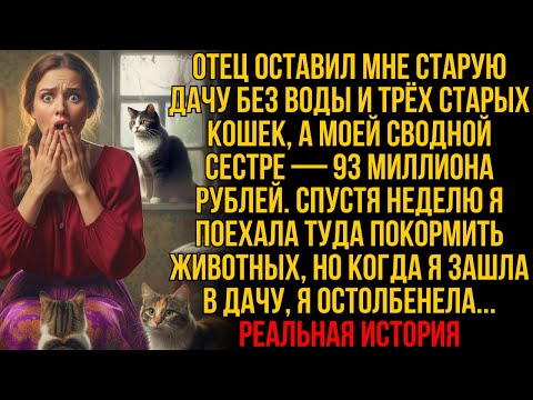 Видео: Отец оставил мне старую дачу без воды и трёх кошек, а моей сестре — 93 миллиона рублей...!