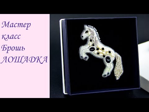 Видео: Брошь Лошадка из бисера кристаллов и бусин. Подробный мастер класс