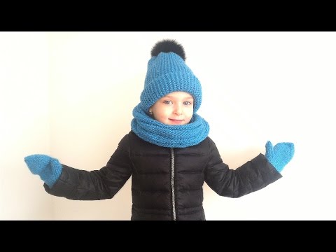 Видео: Вязание спицами. Варежки детские.