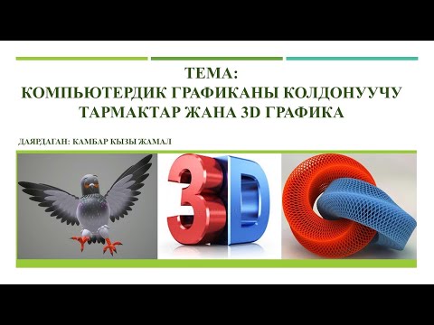 Видео: Компьютердик графиканы колдонуучу тармактар жана 3D графика.
