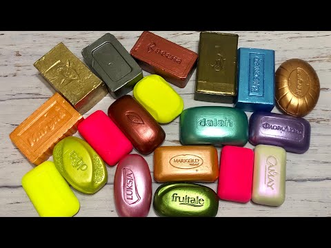 Видео: ASMR Soap/ cutting dry paint soap/ резка сухого крашенного мыла