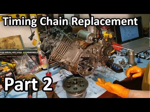 Видео: Замена цепи ГРМ для квадроцикла, часть 2. (Б/у Raptor 660)