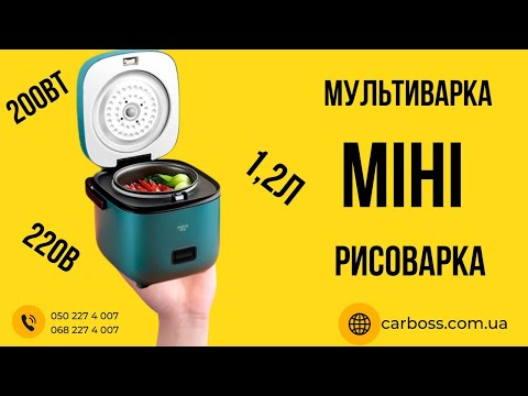 Видео: Міні мультиварка рисоварка 1,2л 200Вт