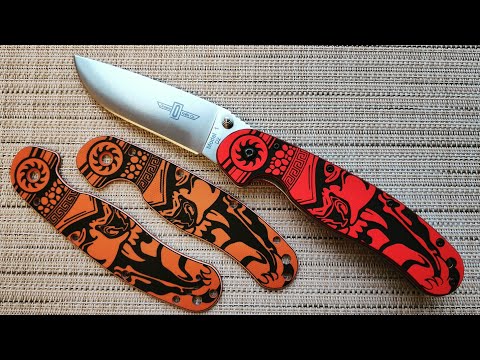 Видео: Нож RAT-1 D2 Ontario Knife Company в накладках от СNC Workshop