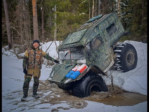 Видео: на вездеходе в зимнюю Карелию