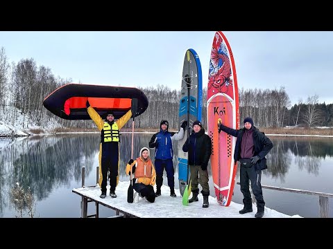 Видео: Зимний пакрафтинг с сапами по озеру Ключик и Тосканка в Нижнем Новгороде под Ворсмой